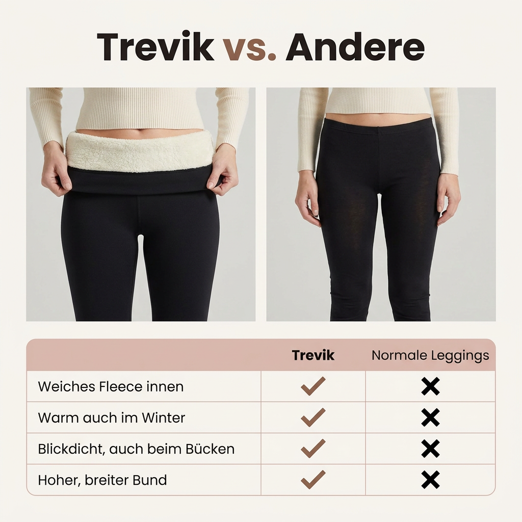 Vergleich Trevik Thermo Leggings mit Fleece und normale Leggings