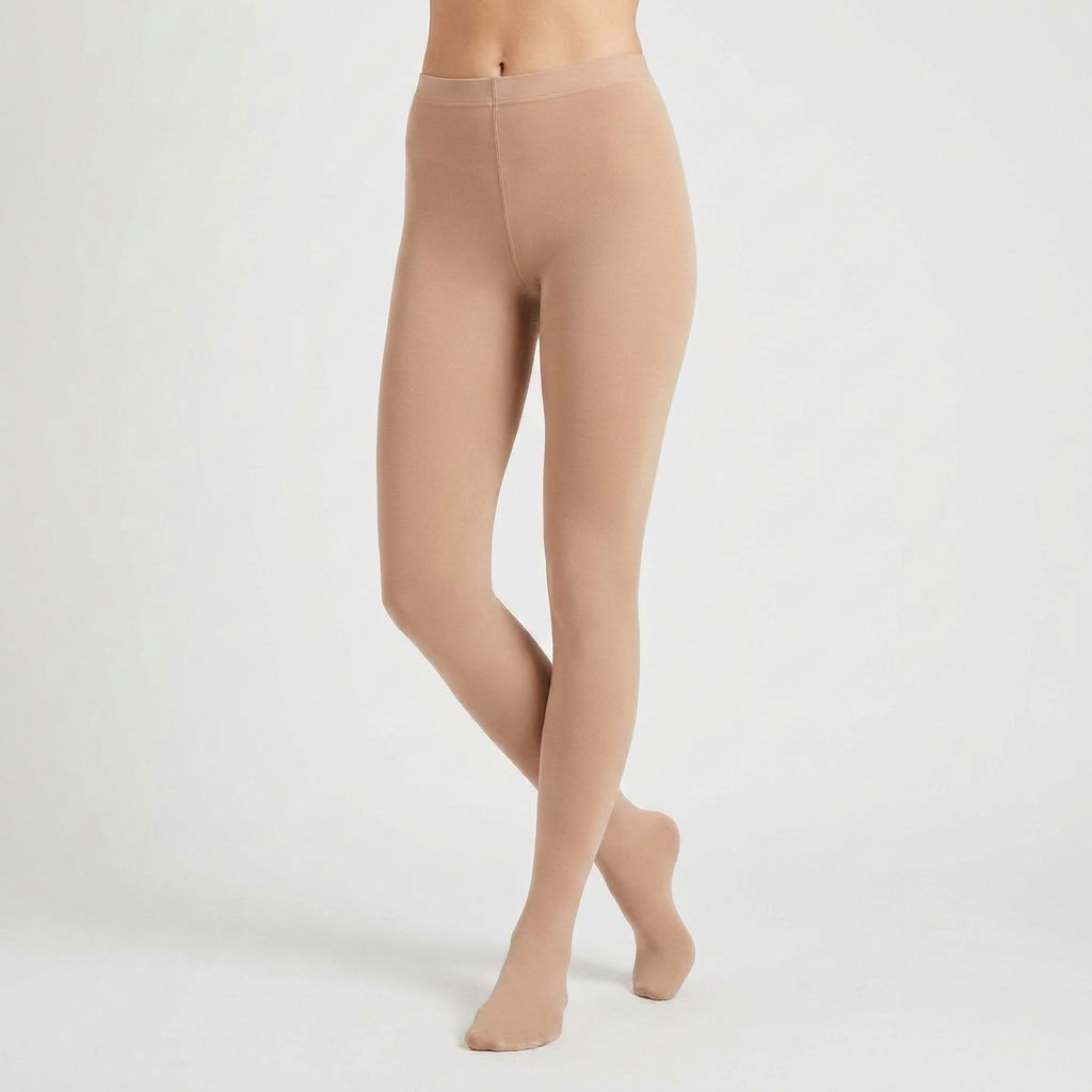 Gefütterte Strumpfhose in Nude, blickdicht