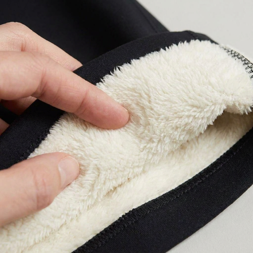 Nahaufnahme vom weichen Fleece-Futter der Thermo Leggings